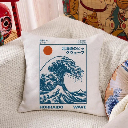 Tokyo-Tiger Hokkaido Wave Japan Cushion Pillow