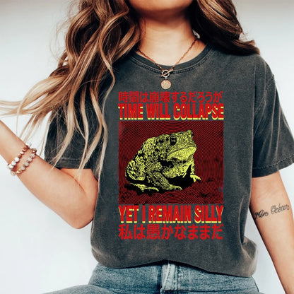 Tokyo-Tiger I Remain Silly Frog Japanese Washed T-Shirt