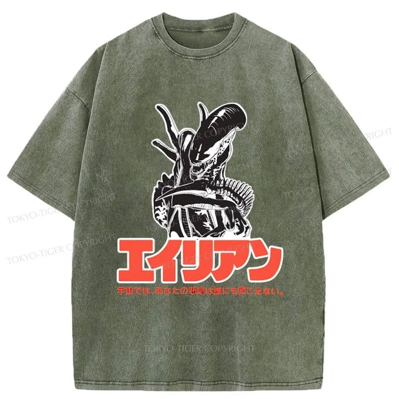 Tokyo-Tiger Japanese Monster Demons Washed T-Shirt