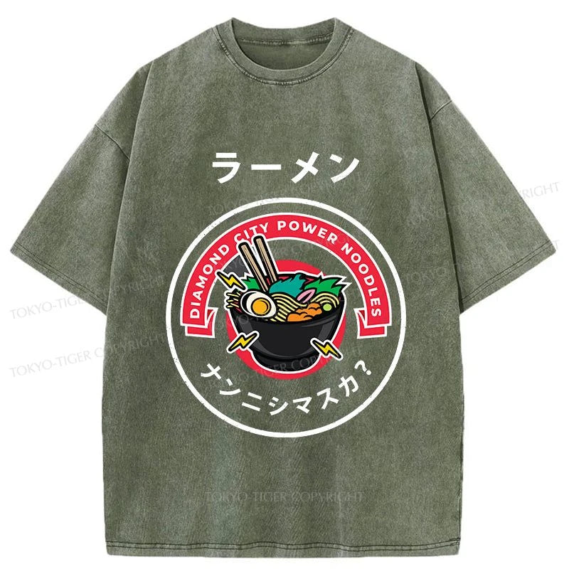 Tokyo-Tiger Diamond City Power Noodles Washed T-Shirt