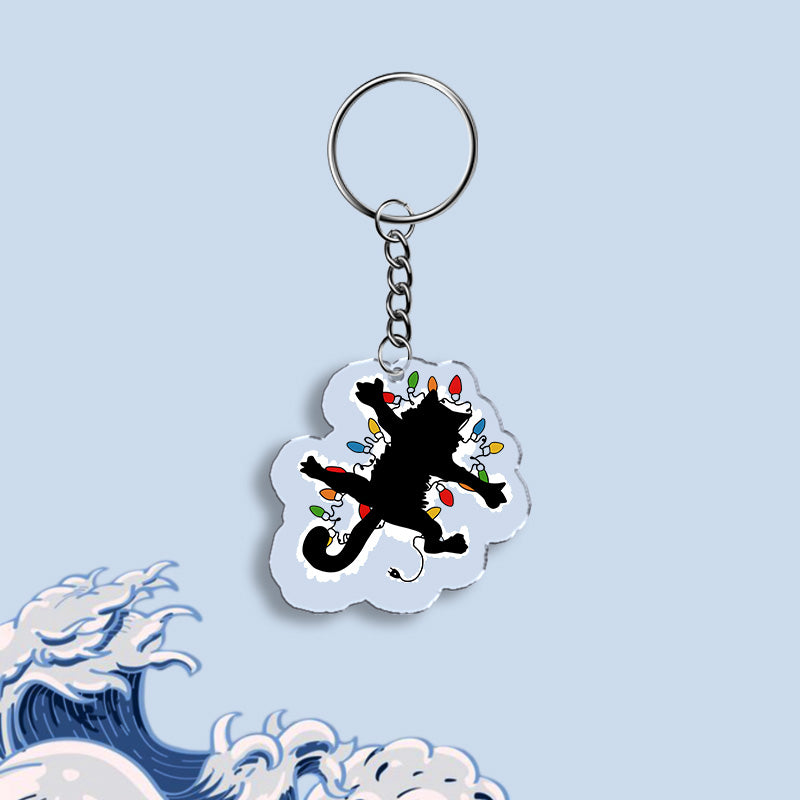 Tokyo-Tiger Funny Pussy-cat From Christmas Vacation Keychain