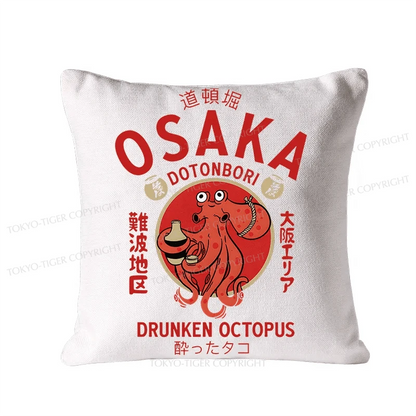 Tokyo-Tiger Drunken Octopus Japan Cushion Pillow