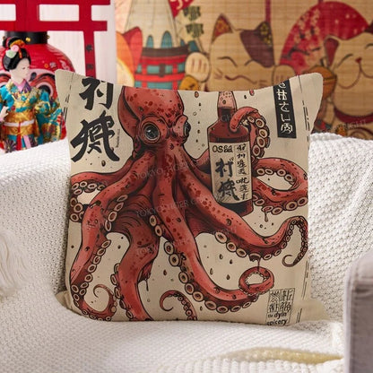 Tokyo-Tiger Osaka Saké Octopus Cushion Pillow