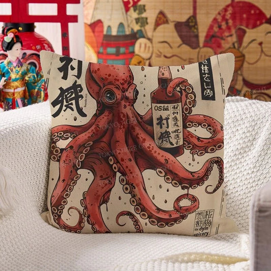 Tokyo-Tiger Osaka Saké Octopus Cushion Pillow