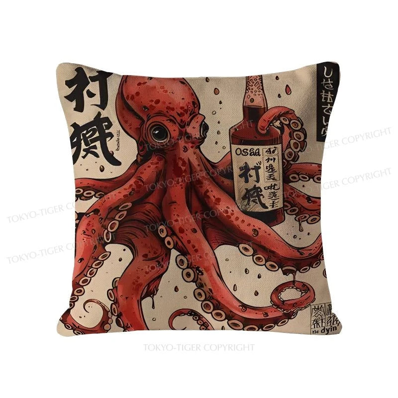 Tokyo-Tiger Osaka Saké Octopus Cushion Pillow