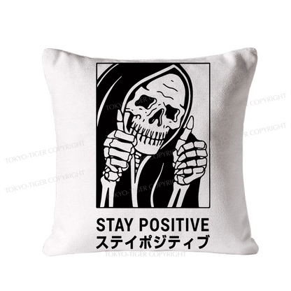 Tokyo-Tiger Stay Positive Skeleton Cushion Pillow