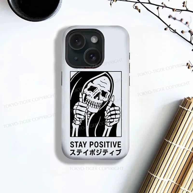 Tokyo-Tiger Stay Positive Skeleton Phone Case