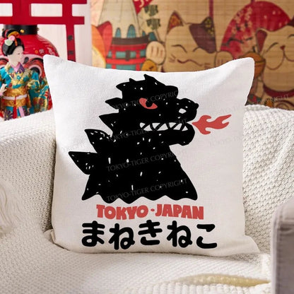 Tokyo-Tiger Japanese Fortune Cat Cushion Pillow