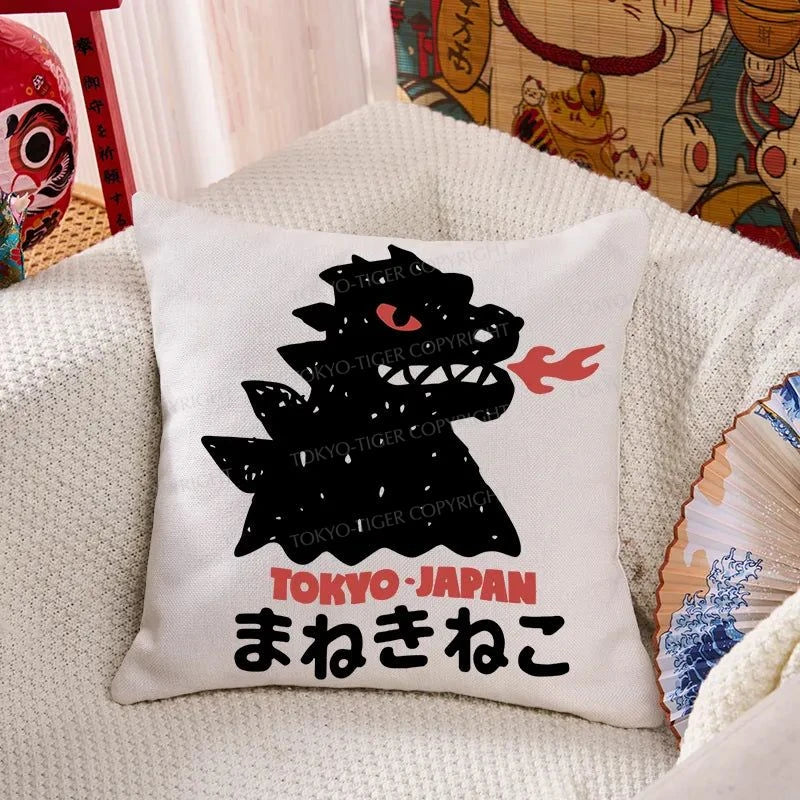 Tokyo-Tiger Japanese Fortune Cat Cushion Pillow