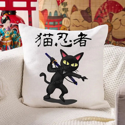 Tokyo-Tiger Ninja Cat Cushion Pillow