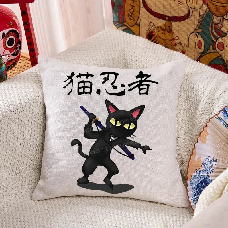 Tokyo-Tiger Ninja Cat Cushion Pillow