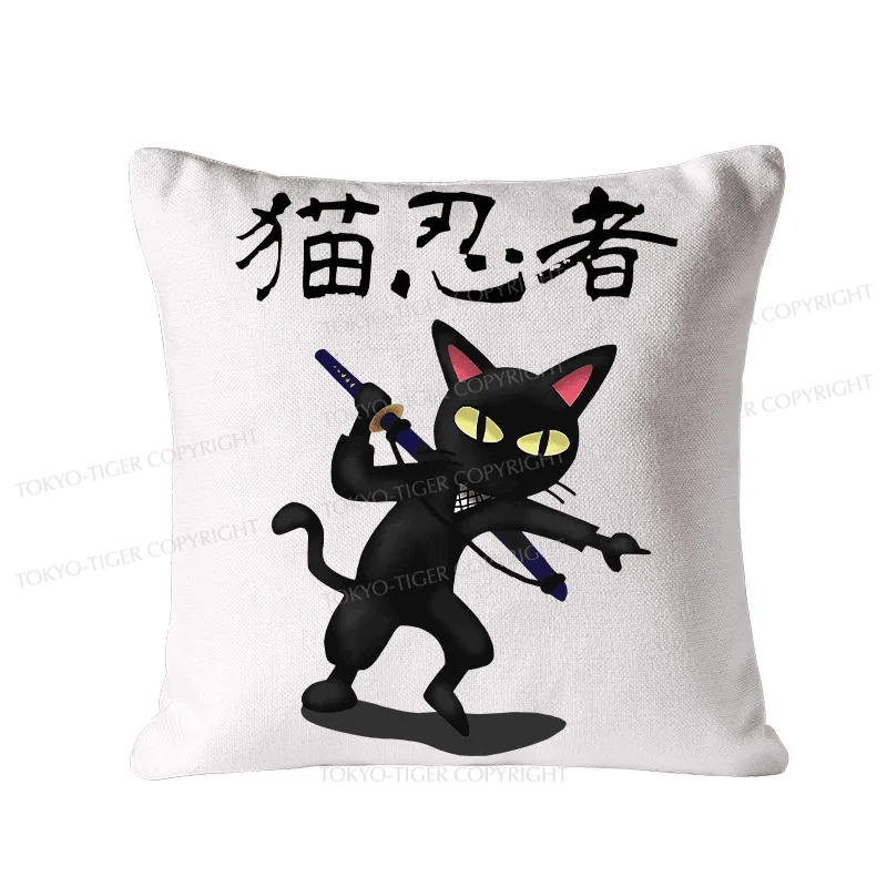 Tokyo-Tiger Ninja Cat Cushion Pillow