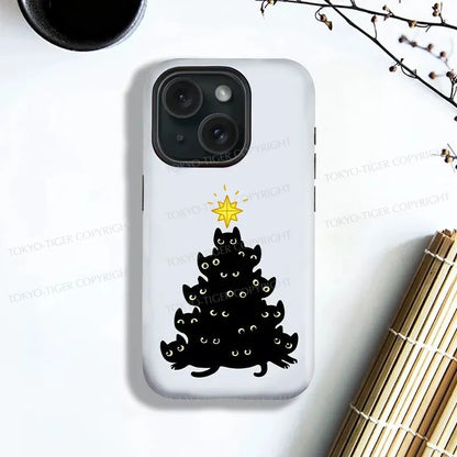 Tokyo-Tiger Black Cat Christmas Tree Phone Case