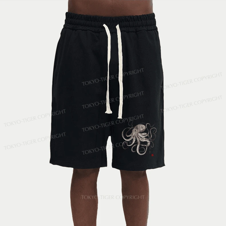 Tokyo-Tiger Octopus Japanese Calligraphy Unisex Shorts