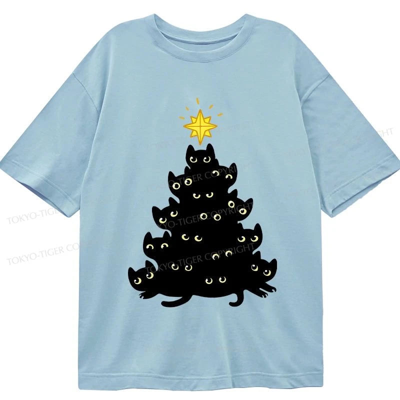 Tokyo-Tiger Black Cat Christmas Tree Classic T-Shirt