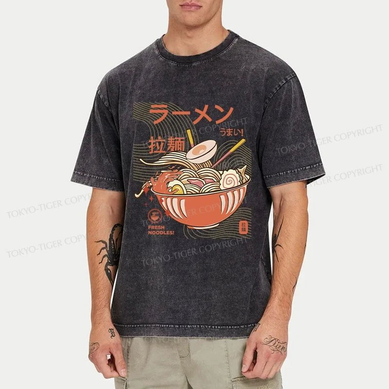 Tokyo-Tiger Fresh Ramen Noodles Washed T-Shirt