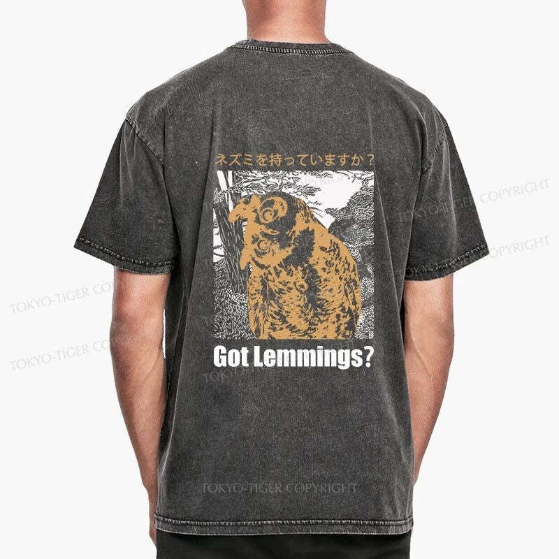 Tokyo-Tiger Do You Have Lemmings Japanese Front Back Washed T-Shirt