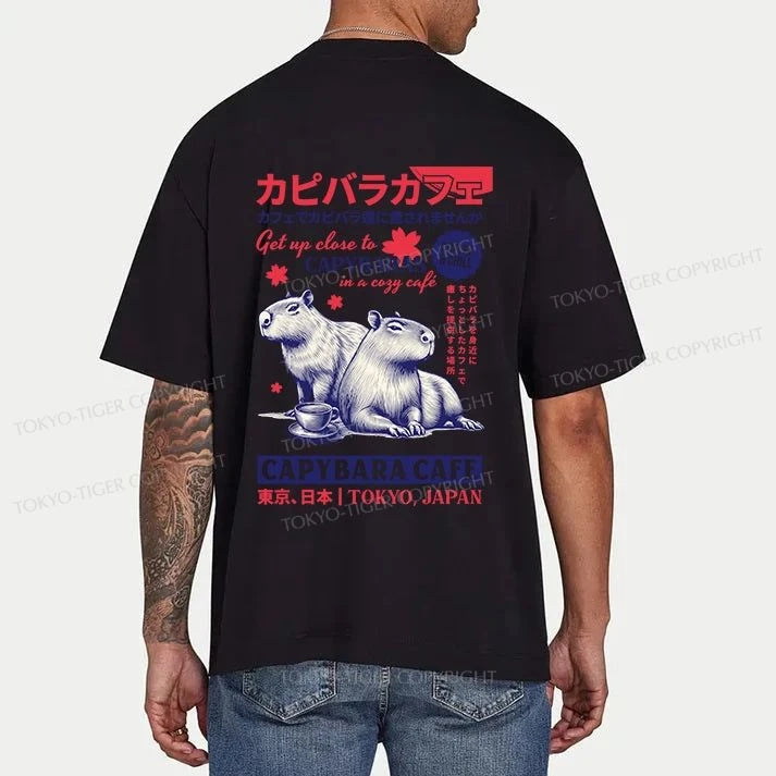 Tokyo-Tiger Tokyo Japan Capybara Cafe Front Back Classic T-Shirt