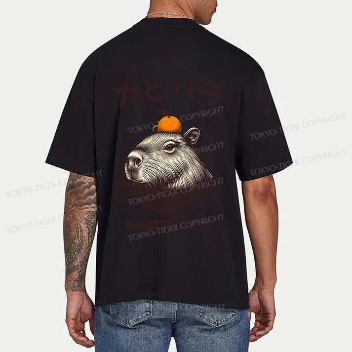 Tokyo-Tiger Capybara Hot Spring Front Back Classic T-Shirt