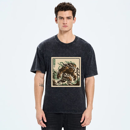 Tokyo-Tiger Walking Monkey Demon Washed T-Shirt