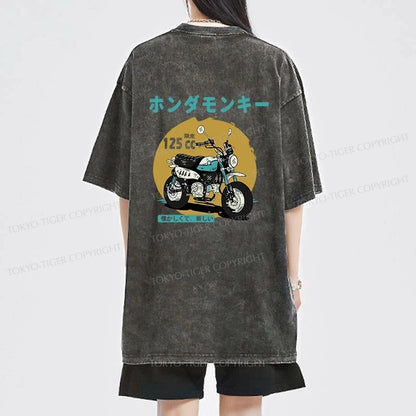 Tokyo-Tiger Honda Motorcycle Japanese Front Back Washed T-Shirt