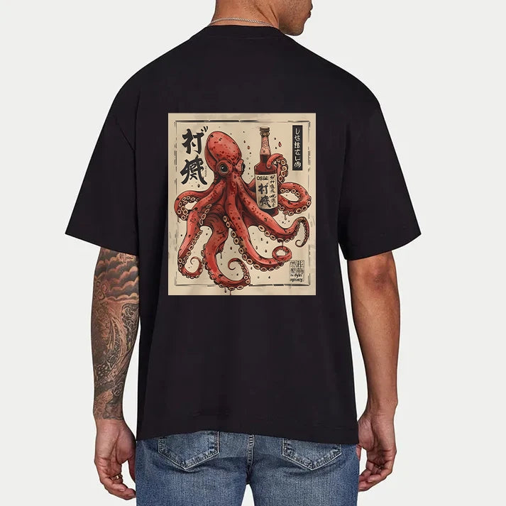 Tokyo-Tiger Osaka Saké Octopus Front Back Classic T-Shirt