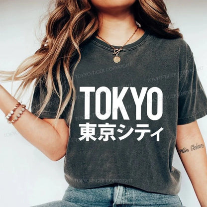 Tokyo-Tiger Tokyo City Washed T-Shirt