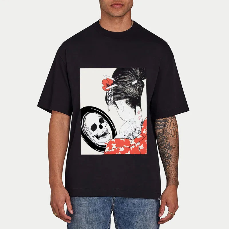 Tokyo-Tiger Skull Reflection Geisha Classic T-Shirt