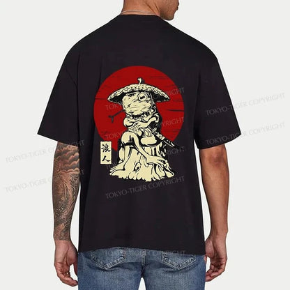 Tokyo-Tiger Rounin Japanese Frog Samurai Front Back Classic T-Shirt