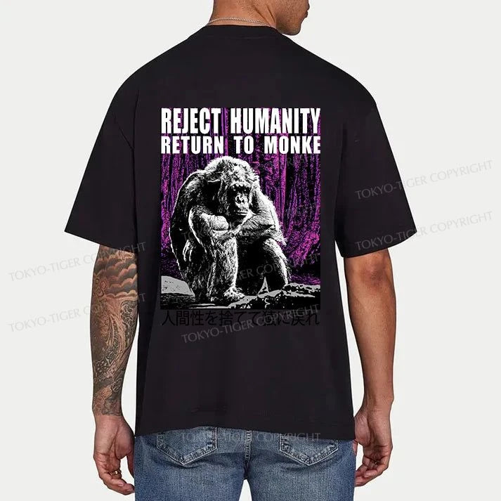 Tokyo-Tiger Reject Humanity Return To Monkey Japan Front Back Classic T-Shirt