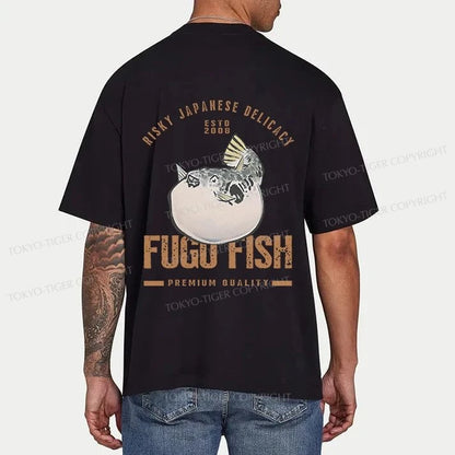 Tokyo-Tiger Fugu Fish Japanese Front Back Classic T-Shirt