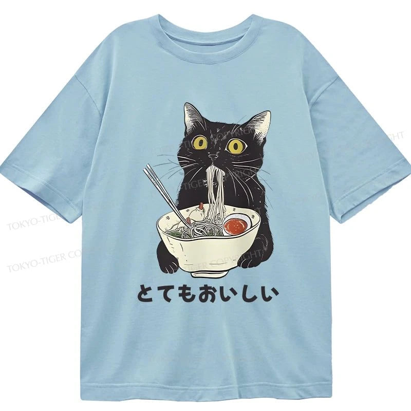 Tokyo-Tiger Cats Eat Ramen Noodles Classic T-Shirt