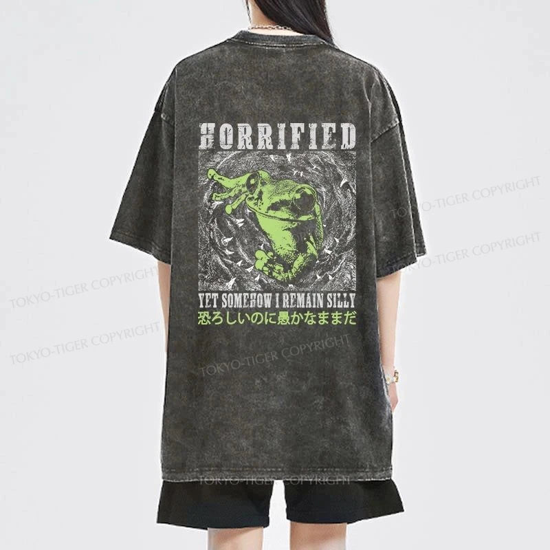 Tokyo-Tiger Silly Frog Japanese Front Back Washed T-Shirt