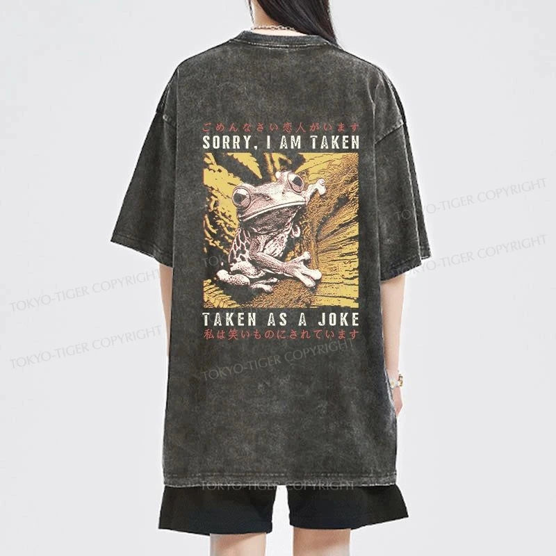 Tokyo-Tiger The Tragic Frog Japanese Front Back Washed T-Shirt