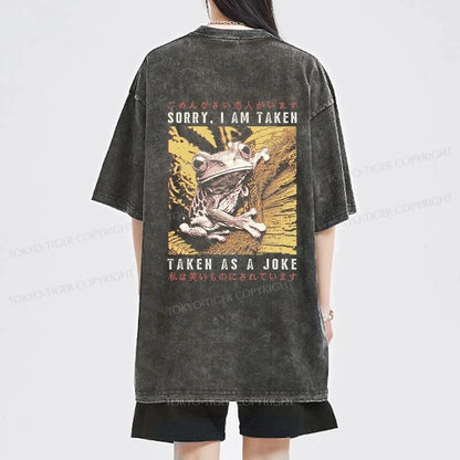 Tokyo-Tiger The Tragic Frog Japanese Front Back Washed T-Shirt