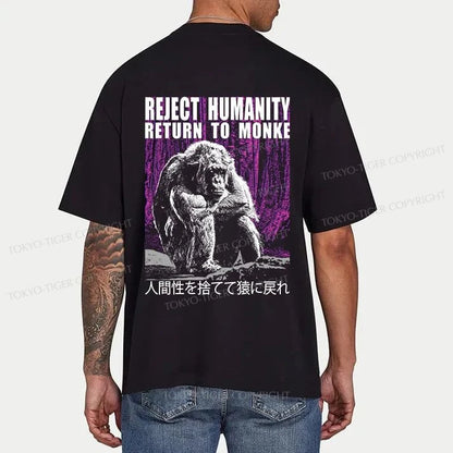 Tokyo-Tiger Reject Humanity Return To Monkey Front Back Classic T-Shirt