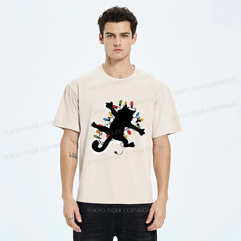 Tokyo-Tiger Funny Pussy-cat From Christmas Vacation Washed T-Shirt