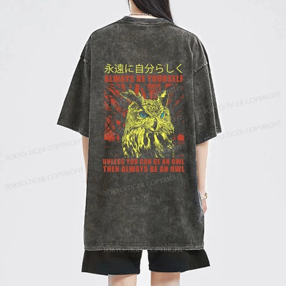 Tokyo-Tiger Always Be Yourself Japanese Front Back Washed T-Shirt