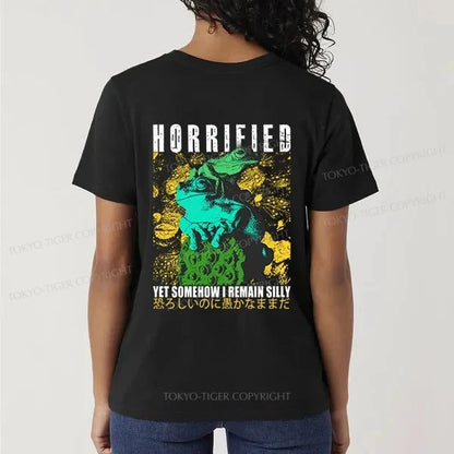 Tokyo-Tiger Horrified Two Frogs Funny Front Back Classic T-Shirt