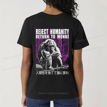 Tokyo-Tiger Reject Humanity Return To Monkey Front Back Classic T-Shirt