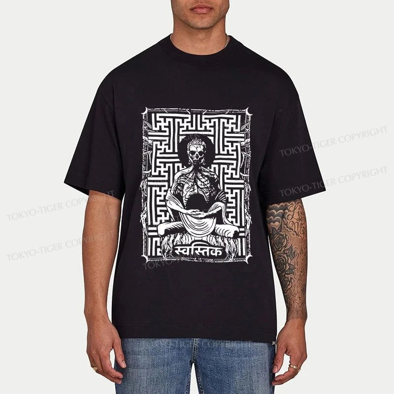 Tokyo-Tiger Sayagata Buddha Graphic Classic T-Shirt