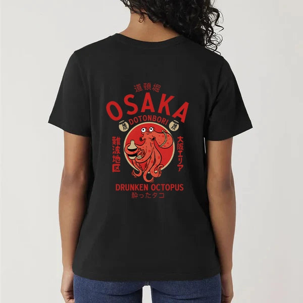 Tokyo-Tiger Drunken Octopus Japan Front Back Classic T-Shirt