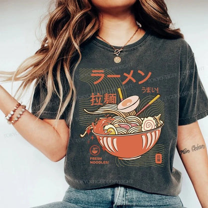 Tokyo-Tiger Fresh Ramen Noodles Washed T-Shirt