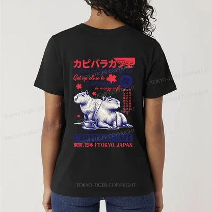 Tokyo-Tiger Tokyo Japan Capybara Cafe Front Back Classic T-Shirt