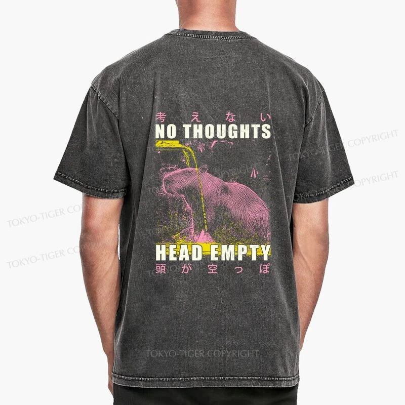 Tokyo-Tiger No Thoughts Head Empty Front Back Washed T-Shirt