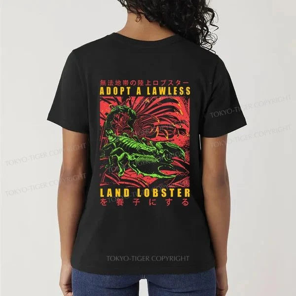 Tokyo-Tiger Adopting A Land Lobster Japanese Front Back Classic T-Shirt