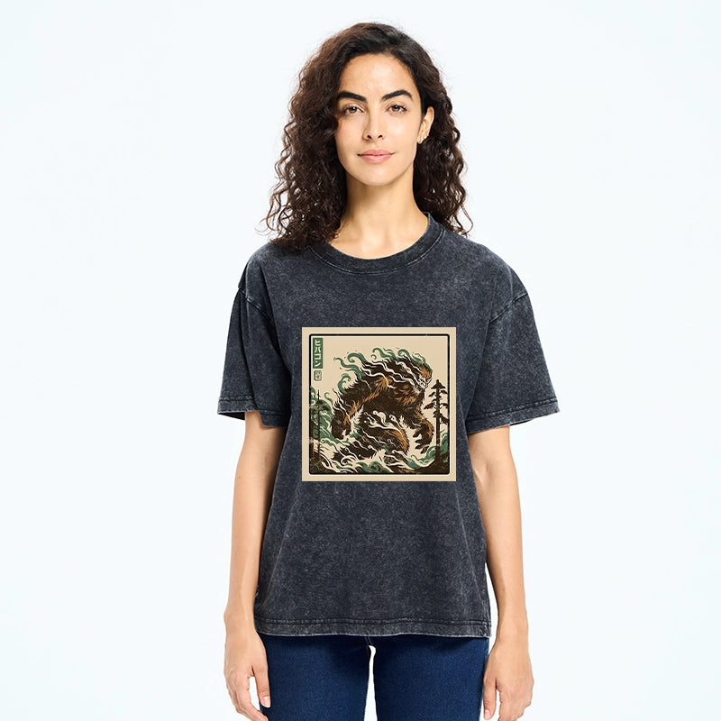 Tokyo-Tiger Walking Monkey Demon Washed T-Shirt