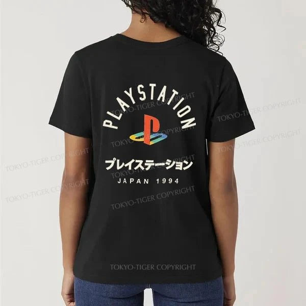 Tokyo-Tiger PlayStation Logo Japan Front Back Classic T-Shirt