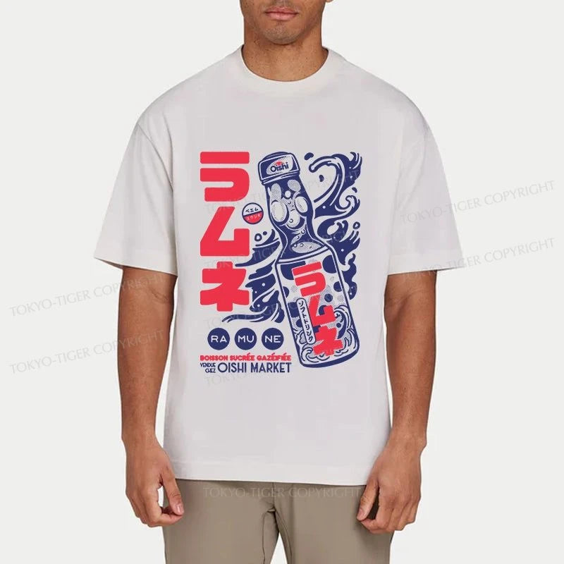 Tokyo-Tiger Ramune Print Japanese Classic T-Shirt