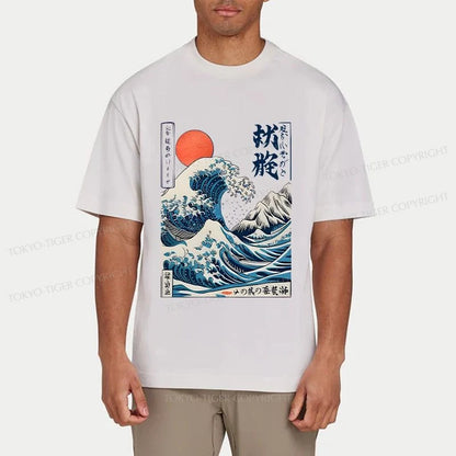 Tokyo-Tiger Ukiyo-e Ocean Waves Japan Classic T-Shirt